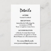 黒スタイリッシュコンテンポラリー白結婚の エンクロージャーカード (正面)