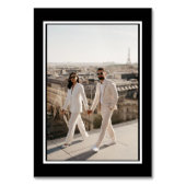 黒スタイリッシュコンテンポラリー白結婚の テーブルナンバー (裏面)