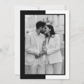 黒スタイリッシュコンテンポラリー白結婚の 招待状 (裏面)