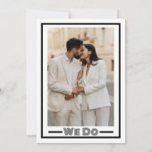 黒スタイリッシュコンテンポラリー白結婚の 招待状 (裏面)