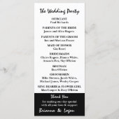 黒スタイリッシュコンテンポラリー白結婚式 プログラム (裏面)
