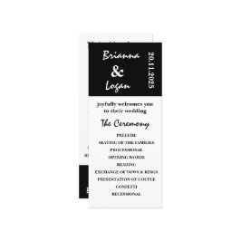 黒スタイリッシュコンテンポラリー白結婚式 プログラム