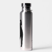 黒スタイリッシュゴルファーのモノグラム付き銀モダン銀 ウォーターボトル (左面)