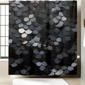 黒スタイリッシュシークインシャワーカーテン シャワーカーテン