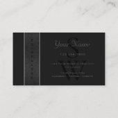 黒スタイリッシュスネークダークグレー色とイニシャル 名刺 (裏面)