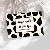 黒スタイリッシュタイポグラフィパターン抽象芸術インテリア 名刺