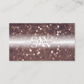 黒スタイリッシュバラ金ゴールドきらめくグリッターイニシャル 名刺 (正面)