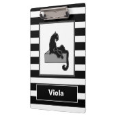 黒スタイリッシュヒョウ猫モダン白 クリップボード (左)