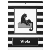 黒スタイリッシュヒョウ猫モダン白 クリップボード (裏面)