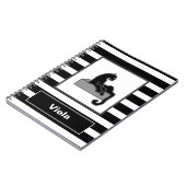 黒スタイリッシュヒョウ猫モダン白 ノートブック (左側)