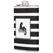 黒スタイリッシュヒョウ猫モダン白 フラスク (左)