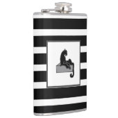 黒スタイリッシュヒョウ猫モダン白 フラスク (右)