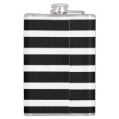 黒スタイリッシュヒョウ猫モダン白 フラスク (裏面)