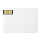 黒スタイリッシュミニマル金ゴールドフェイククリスマス ラップアラウンドラベル (正面)