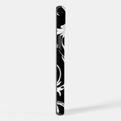 黒スタイリッシュモダンに抽象芸術白が渦巻く iPhoneケース (右側面)