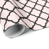 黒スタイリッシュモダンクローバーパタ結婚ーン ラッピングペーパー (ロールコーナー)