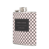 黒スタイリッシュモダンピンクのクローバー名結婚: フラスク (左)