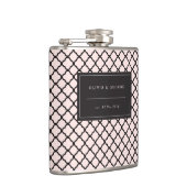 黒スタイリッシュモダンピンクのクローバー名結婚: フラスク (右)