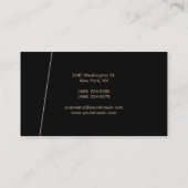 黒スタイリッシュモダンプロフェッショナル芸術的デザイン 名刺 (裏面)