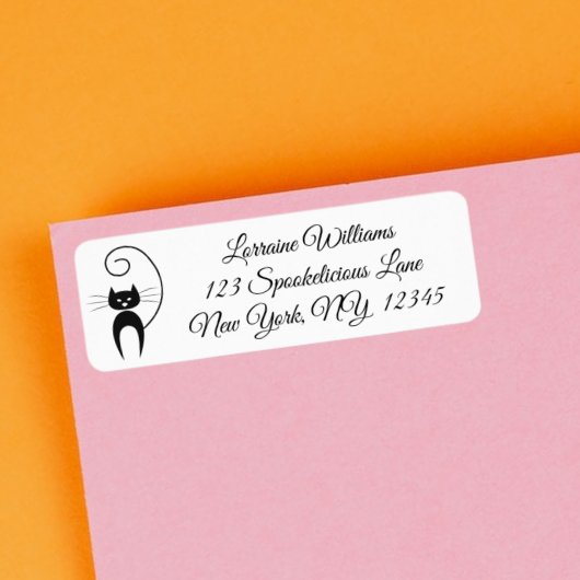 黒スタイリッシュモダン巻き尻尾 ラベル