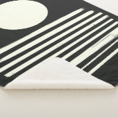 黒スタイリッシュモダン白抽象芸術アート シェルパブランケット (3/4)