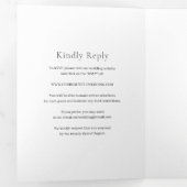 黒スタイリッシュモダン結婚の 三つ折り招待状 (内部最初)