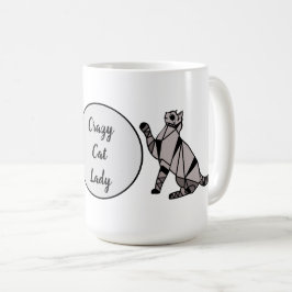 黒スタイリッシュモダン線の猫とスクリプト コーヒーマグカップ