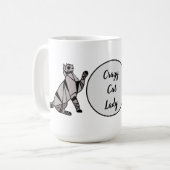 黒スタイリッシュモダン線の猫とスクリプト コーヒーマグカップ (正面左)