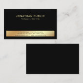 黒スタイリッシュモダン金ゴールドプロフェッショナルクリーン平野 名刺 (正面/裏面)