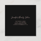 黒スタイリッシュモダン&ピンクマーブル金ゴールドグリッター スクエア名刺 (裏面)