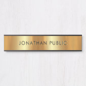 黒スタイリッシュモダン&金ゴールドテンプレートグラム サインプレート (正面)