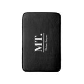 黒スタイリッシュモノグモダンラムイニシャルと名前 バスマット (正面縦)