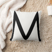 黒スタイリッシュモノグラムオンホワイト装飾用クッション クッション (ブランケット)