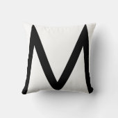 黒スタイリッシュモノグラムオンホワイト装飾用クッション クッション (裏面)