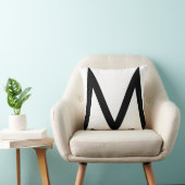 黒スタイリッシュモノグラムオンホワイト装飾用クッション クッション (椅子)