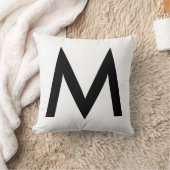 黒スタイリッシュモノグラムオンホワイト クッション (ブランケット)