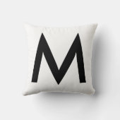 黒スタイリッシュモノグラムオンホワイト クッション (裏面)
