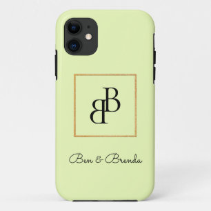 黒スタイリッシュモノグラ文字デザインム iPhone 11 ケース