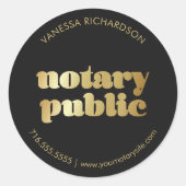 黒スタイリッシュ公証人公共金ゴールドブランドマーケティング ラウンドシール (正面)