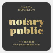 黒スタイリッシュ公証人公共金ゴールドブランド事業 スクエアシール (正面)