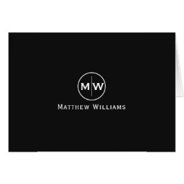 黒スタイリッシュ円モダン2モノグラムイニシャル