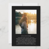 黒スタイリッシュ写モダン結婚真 招待状 (裏面)