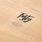 黒スタイリッシュ台本440th大人誕生日 アクリル招待状 (レイダウン)