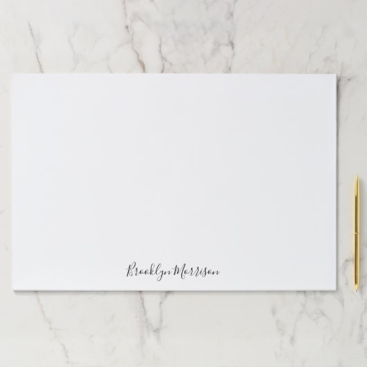 黒スタイリッシュ字カスタム名文字monogram ペーパーパッド (インサイチュ)