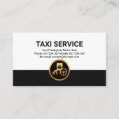 黒スタイリッシュ式縁どタクシー運転士 名刺 (裏面)