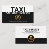 黒スタイリッシュ式縁どタクシー運転士 名刺 (正面/裏面)