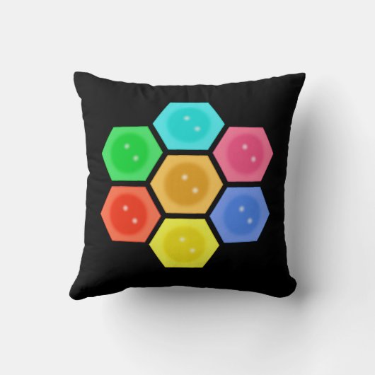 黒スタイリッシュ数々の色のハニカム クッション (裏面)