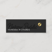 黒スタイリッシュ文字公証人公共金ゴールドペンNib スキニー名刺 (正面)