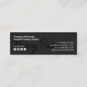 黒スタイリッシュ文字公証人公共金ゴールドペンNib スキニー名刺 (裏面)