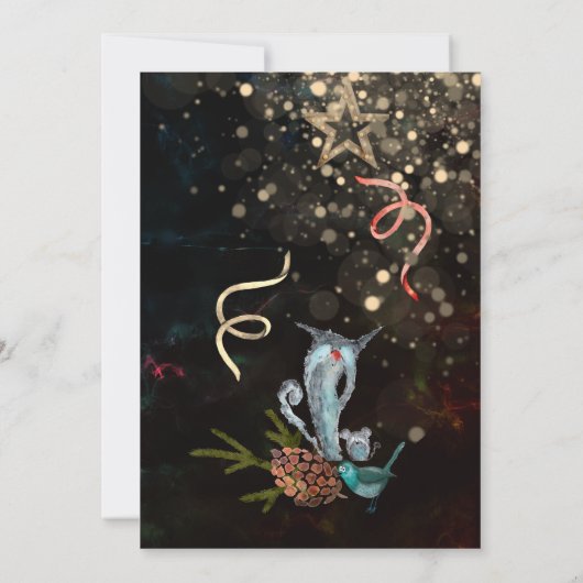 黒スタイリッシュ新年パーティの招待状 招待状 (裏面)